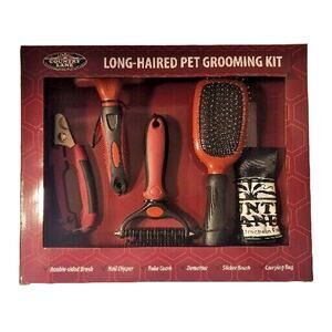 Long-Haired Pet Grooming Kit Dogs &  Cats of All Sizes Nail Clipper Brush Comb
